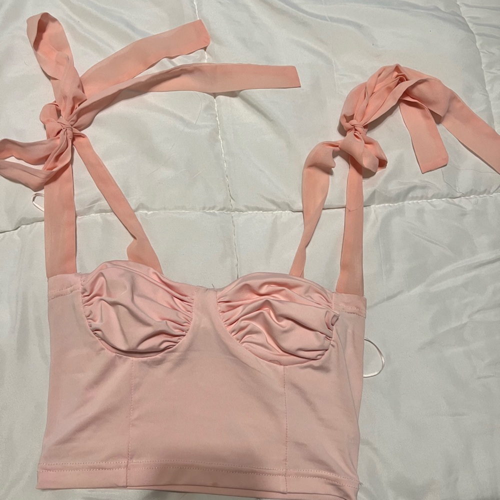 Pink top with ties